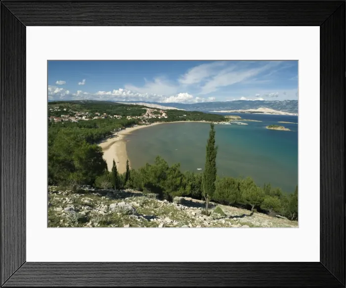 Framed Print : Bay of Veli Mel, San Marino, Lopar Peninsula, Rab Island, Kvarner Gulf, Croatia, Adriatic, Europe Framed Print : Bay of Veli Mel, San Marino, Lopar Peninsula, Rab Island, Kvarner Gulf, Croatia, Adriatic, Europe
