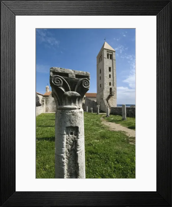 Framed Print : Ruins of Basilica of St. John the Evangelist, Rab Town, Rab Island, Kvarner Gulf, Croatia, Europe Framed Print : Ruins of Basilica of St. John the Evangelist, Rab Town, Rab Island, Kvarner Gulf, Croatia, Europe
