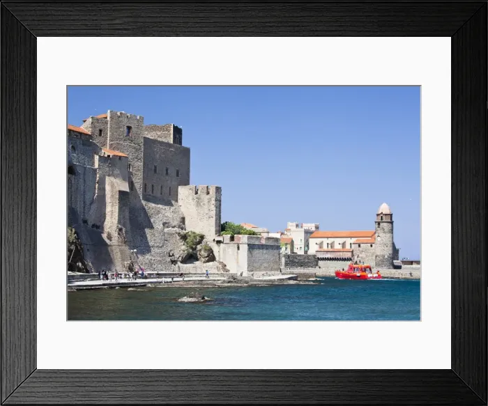 Framed Print : The Chateau-Royal and the Church of Notre-Dame-des-Anges from the harbour at Collioure, Cote Vermeille, Languedoc-Roussillon, France, Europe Framed Print : The Chateau-Royal and the Church of Notre-Dame-des-Anges from the harbour at Collioure, Cote Vermeille, Languedoc-Roussillon, France, Europe