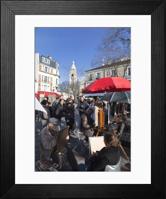 Framed Print : Artists and tourists in the Place du Tertre, Montmartre, Paris, France, Europe Framed Print : Artists and tourists in the Place du Tertre, Montmartre, Paris, France, Europe