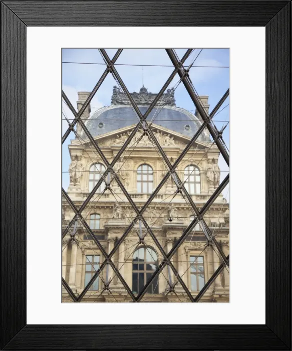 Framed Print : The Louvre viewed through the Pyramid, Paris, France, Europe Framed Print : The Louvre viewed through the Pyramid, Paris, France, Europe