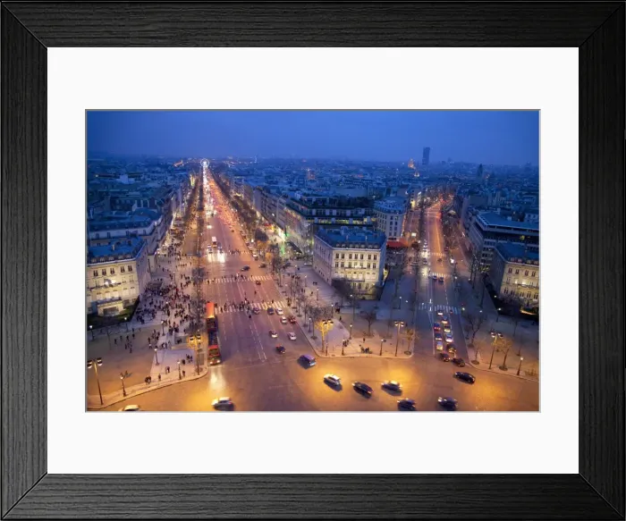 Framed Print : The Champs Elysees at night from the Arc de Triomphe, Paris, France, Europe Framed Print : The Champs Elysees at night from the Arc de Triomphe, Paris, France, Europe