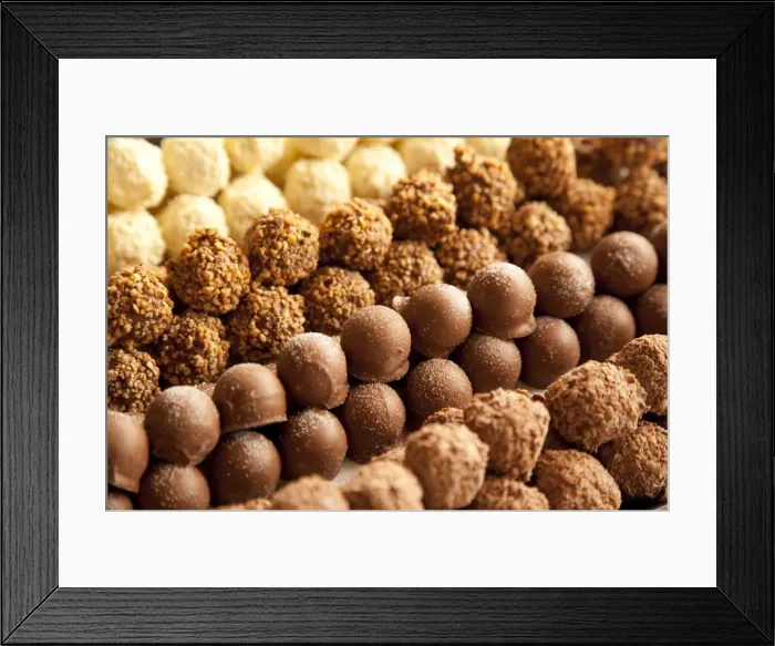 Framed Print : Rows of chocolates in a French cafe, France, Europe Framed Print : Rows of chocolates in a French cafe, France, Europe