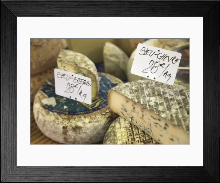 Framed Print : Cheese on market stall, Cours Massena, Old Town, Vieil Antibes, Antibes, Cote d Azur, French Riviera, Provence, France, Europe Framed Print : Cheese on market stall, Cours Massena, Old Town, Vieil Antibes, Antibes, Cote d Azur, French Riviera, Provence, France, Europe