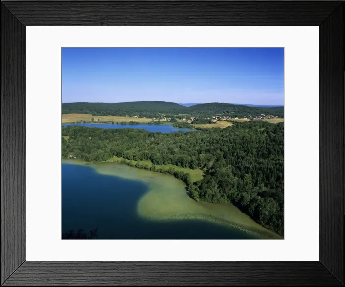 Framed Print : View over the Lake District, near Clairvaux Les Lacs, Jura, Franche Comte, France, Europe