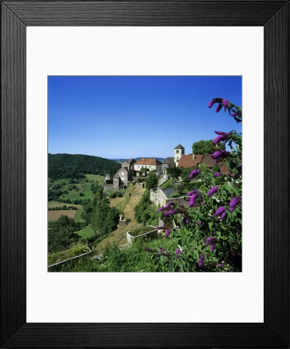 Framed Print : View over village, Chateau Chalon, Jura, Franche Comte, France, Europe Framed Print : View over village, Chateau Chalon, Jura, Franche Comte, France, Europe