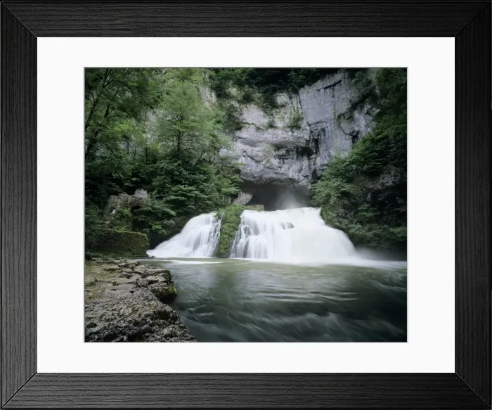 Framed Print : Waterfall of River Lison emerging from underground, Source du Lison, Nans sous St. Anne, Jura, Franche Comte, France, Europe Framed Print : Waterfall of River Lison emerging from underground, Source du Lison, Nans sous St. Anne, Jura, Franche Comte, France, Europe