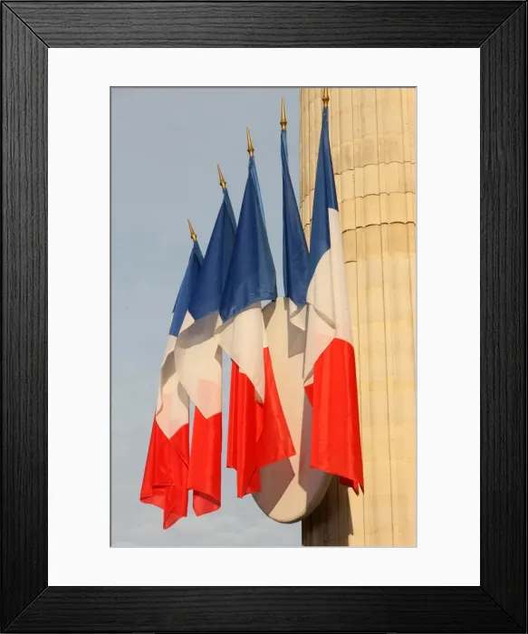 Framed Print : French flags outside the Pantheon, Paris, France, Europe Framed Print : French flags outside the Pantheon, Paris, France, Europe