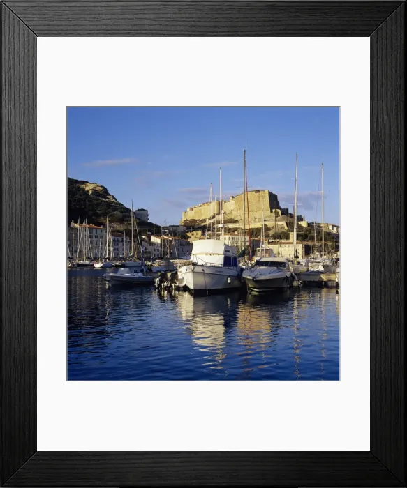Framed Print : View over the Marina to Citadel and Haute Ville, Bonifacio, south coast, Corsica, France, Mediterranean, Europe Framed Print : View over the Marina to Citadel and Haute Ville, Bonifacio, south coast, Corsica, France, Mediterranean, Europe