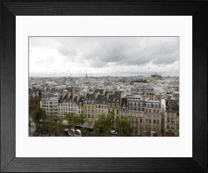Framed Print : View from the Pompidou Centre on a rainy day, Paris, France, Europe Framed Print : View from the Pompidou Centre on a rainy day, Paris, France, Europe