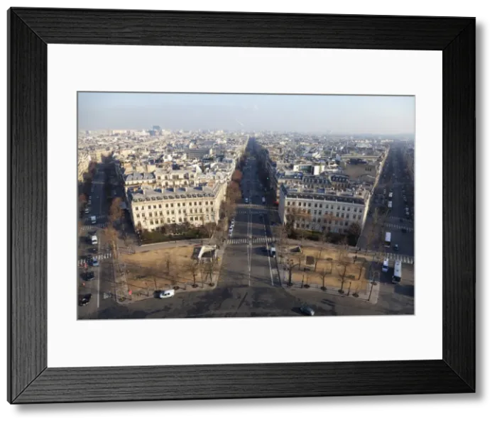 Framed Print : Avenue de Wagram from the top of the Arc de Triomphe, Paris, France, Europe Framed Print : Avenue de Wagram from the top of the Arc de Triomphe, Paris, France, Europe