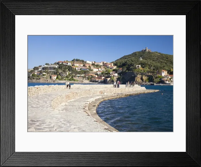 Framed Print : A view of a breakwater in the harbour at Collioure, Cote Vermeille, Languedoc-Roussillon, France, Europe Framed Print : A view of a breakwater in the harbour at Collioure, Cote Vermeille, Languedoc-Roussillon, France, Europe
