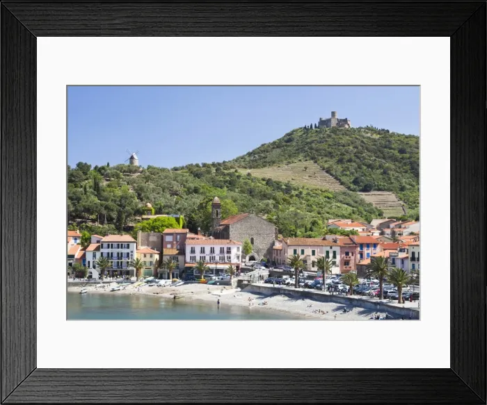 Framed Print : A view of the beach at Collioure, Cote Vermeille, Languedoc-Roussillon, France, Europe Framed Print : A view of the beach at Collioure, Cote Vermeille, Languedoc-Roussillon, France, Europe