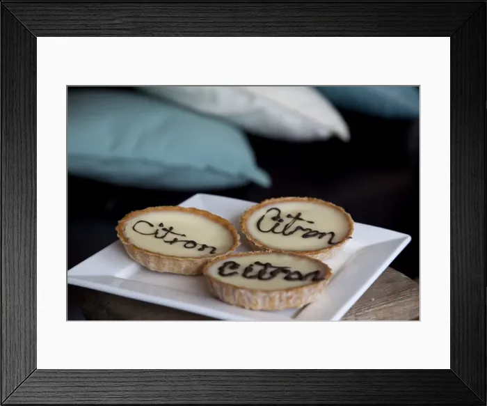 Framed Print : Citron tarts in a French cafe, France, Europe Framed Print : Citron tarts in a French cafe, France, Europe