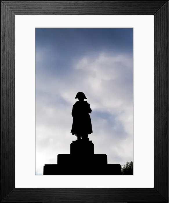 Framed Print : Statue of Napoleon, Memorial to Napoleon in Place du Casone, Ajaccio, Corsica, France, Europe