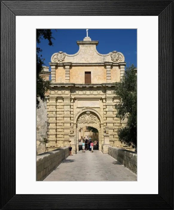 Framed Print : Gate to old town, Mdina, Malta, Mediterranean, Europe Framed Print : Gate to old town, Mdina, Malta, Mediterranean, Europe