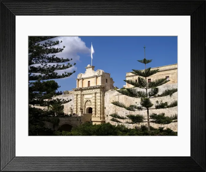 Framed Print : gate to old town, Mdina, Malta, Mediterranean, Europe Framed Print : gate to old town, Mdina, Malta, Mediterranean, Europe