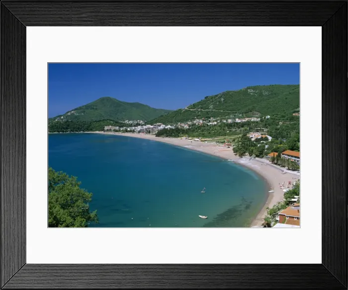 Framed Print : View over resort and beach, Rafailovici, The Budva Riviera, Montenegro, Europe Framed Print : View over resort and beach, Rafailovici, The Budva Riviera, Montenegro, Europe