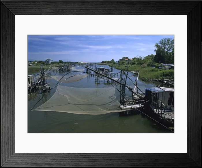 Framed Print : Fishing nets (Kalamera) on Bojana River, Ulcinj, Haj-Nehaj, Montenegro, Europe Framed Print : Fishing nets (Kalamera) on Bojana River, Ulcinj, Haj-Nehaj, Montenegro, Europe