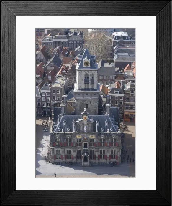 Framed Print : View over the city and the Stadhuis from the viewing platform of the Nieuwe Kerk (New Church), Delft, Netherlands, Europe Framed Print : View over the city and the Stadhuis from the viewing platform of the Nieuwe Kerk (New Church), Delft, Netherlands, Europe