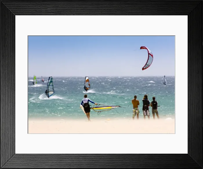 Framed Print : Spectators watching windsurfing in high Levante winds in the Strait of Gibraltar, Valdevaqueros, Tarifa, Andalucia, Spain, Europe Framed Print : Spectators watching windsurfing in high Levante winds in the Strait of Gibraltar, Valdevaqueros, Tarifa, Andalucia, Spain, Europe