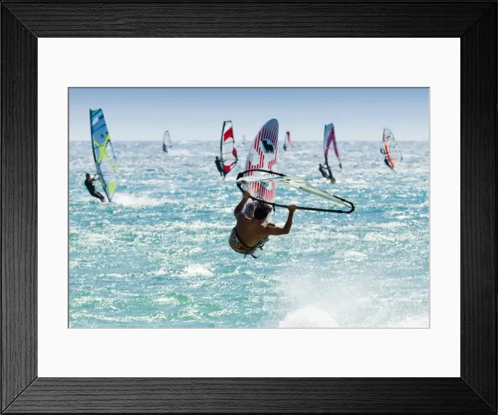Framed Print : Windsurfer, jump, Bolonia, near Tarifa, Andalucia, Spain, Europe Framed Print : Windsurfer, jump, Bolonia, near Tarifa, Andalucia, Spain, Europe