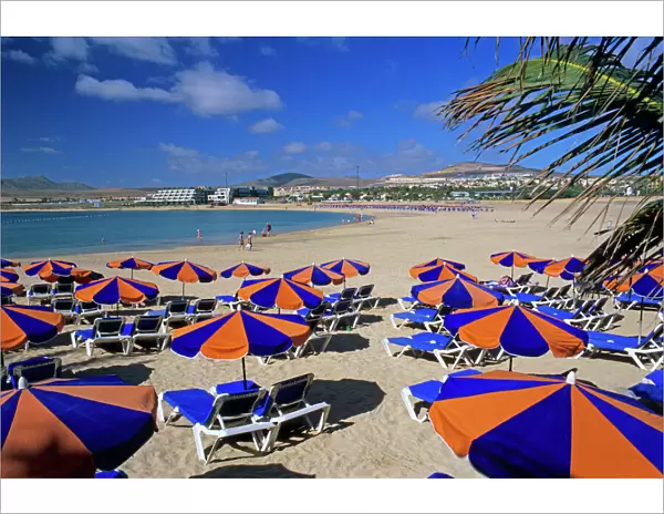 Beach view, Caleta de Fuste, Fuerteventura, Canary Islands, Spain, Atlantic, Europe