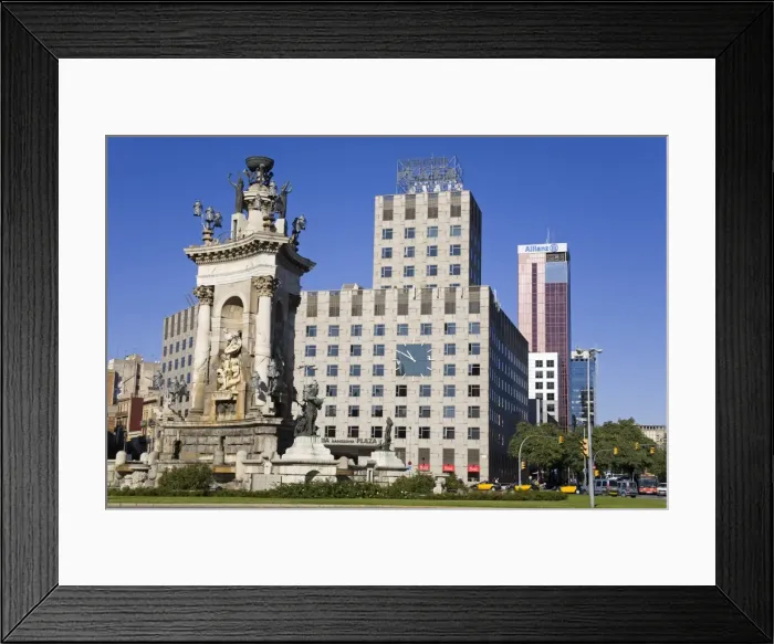 Framed Print : Placa d Espanya Monument in Montjuic District, Barcelona, Catalonia, Spain, Europe Framed Print : Placa d Espanya Monument in Montjuic District, Barcelona, Catalonia, Spain, Europe