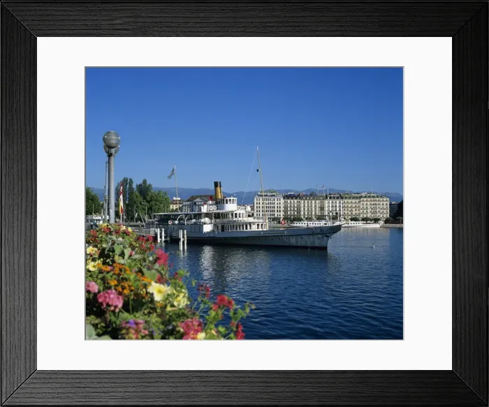 Framed Print : Paddle Steamer beside the Prom du Lac, Geneva, Lake Geneva (Lac Leman), Switzerland, Europe Framed Print : Paddle Steamer beside the Prom du Lac, Geneva, Lake Geneva (Lac Leman), Switzerland, Europe