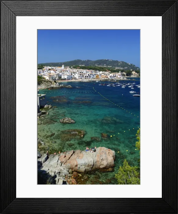 Framed Print : Calella de Palafrugell and Cap de St. Sebastia, Costa Brava, Catalonia, Spain, Mediterranean, Europe