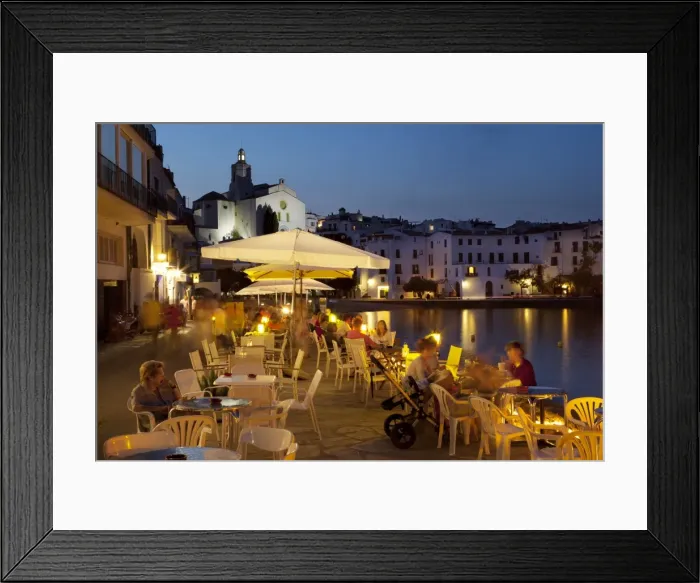 Framed Print : Cafe on harbour, Cadaques, Costa Brava, Catalonia, Spain, Mediterranean, Europe Framed Print : Cafe on harbour, Cadaques, Costa Brava, Catalonia, Spain, Mediterranean, Europe