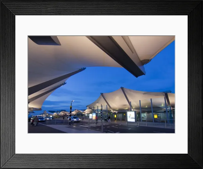 Framed Print : Heathrow Airport Terminal 5 at dusk, London, England, United Kingdom, Europe Framed Print : Heathrow Airport Terminal 5 at dusk, London, England, United Kingdom, Europe