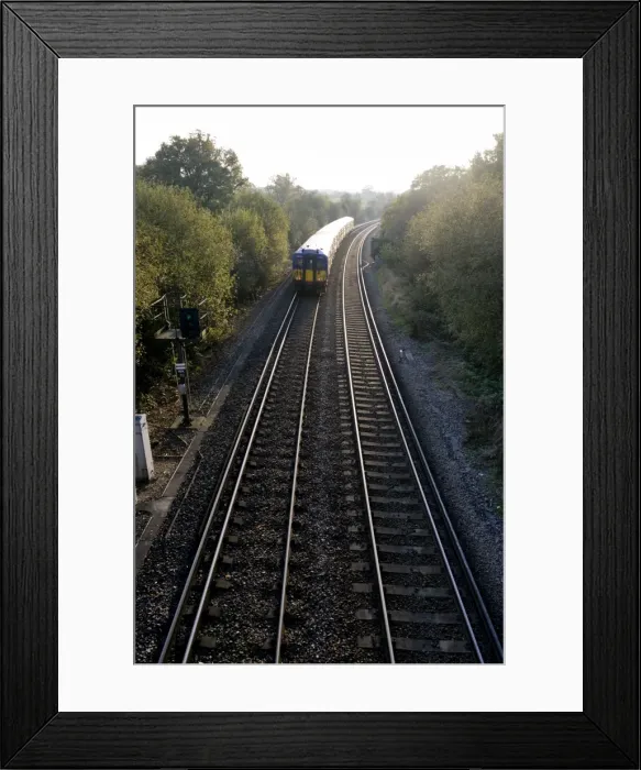 Framed Print : Double railway tracks, Surrey, England, United Kingdom, Europe Framed Print : Double railway tracks, Surrey, England, United Kingdom, Europe
