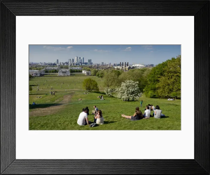 Framed Print : Canary Wharf and Isle of Dogs from Greenwich, London, England, United Kingdom, Europe