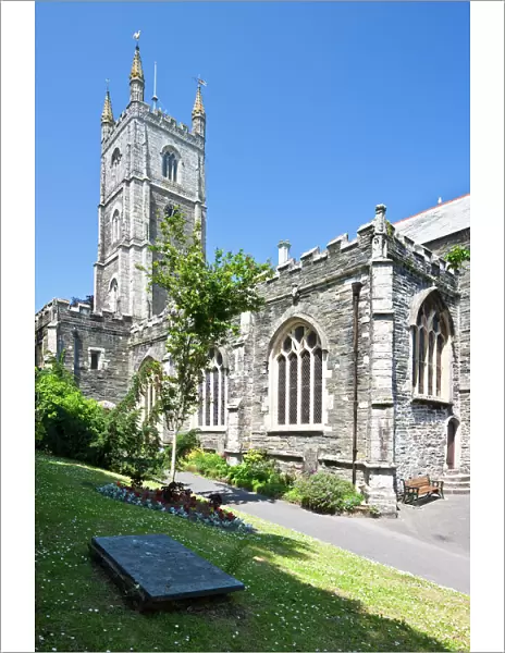 Fowey Parish Church in Fowey, Cornwall, England, United Kingdom, Europe