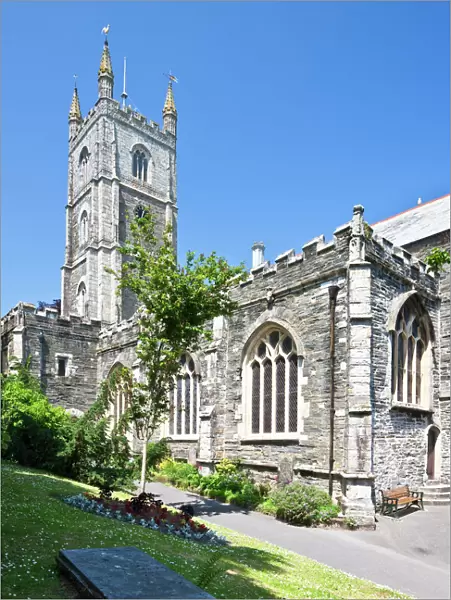 Fowey Parish Church in Fowey, Cornwall, England, United Kingdom, Europe