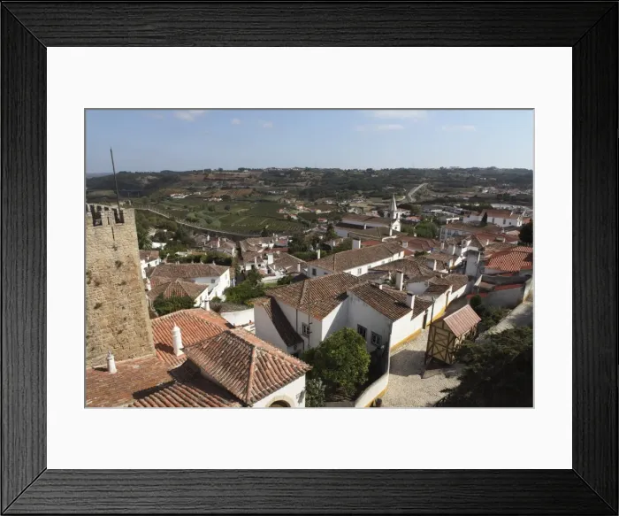 Framed Print : Rooftops in the medieval walled town known as The Wedding City, Obidos, Estremadura, Portugal, Europe Framed Print : Rooftops in the medieval walled town known as The Wedding City, Obidos, Estremadura, Portugal, Europe