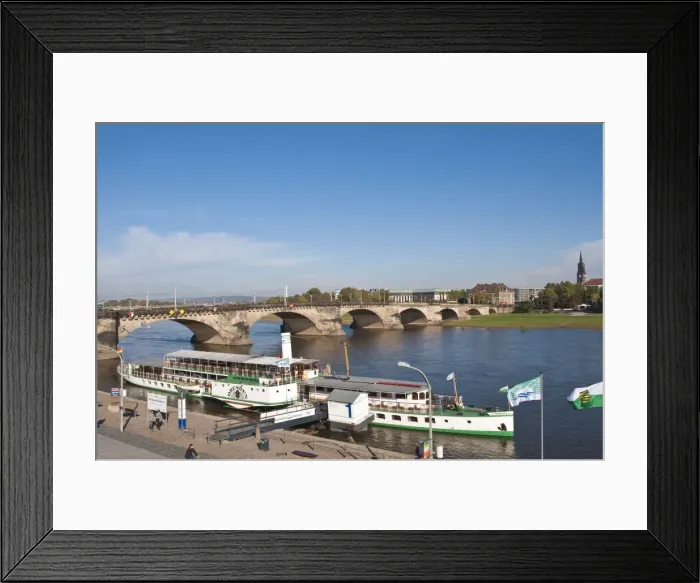 Framed Print : River boat on the Elbe River at the Augustus Bridge (Augustusbrucke), Dresden, Saxony, Germany, Europe Framed Print : River boat on the Elbe River at the Augustus Bridge (Augustusbrucke), Dresden, Saxony, Germany, Europe