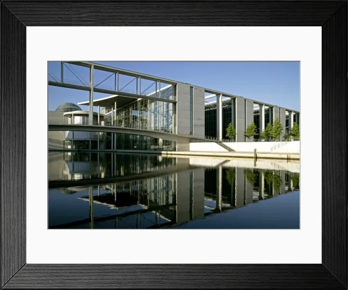 Framed Print : River Spree at government district, Paul-Labbe-House, Reichstag, Berlin, Germany, Europe