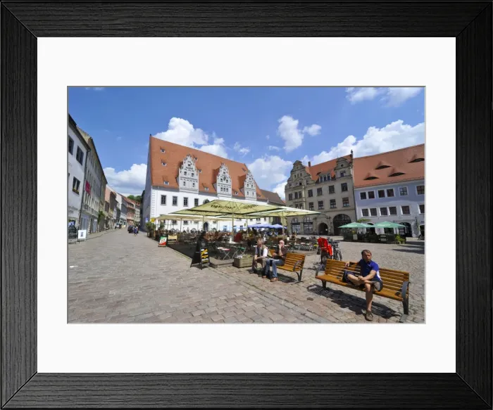Framed Print : Town square in Meissen, Saxony, Germany, Europe