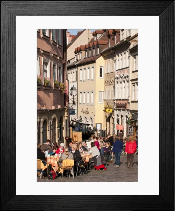 Framed Print : Outdoor cafe in Bamberg, UNESCO World Heritage Site, Bavaria, Germany, Europe Framed Print : Outdoor cafe in Bamberg, UNESCO World Heritage Site, Bavaria, Germany, Europe