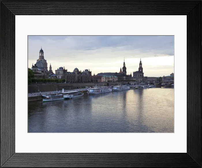 Framed Print : Sunrise over the Elbe river with Dresden in the background, Saxony, Germany, Europe Framed Print : Sunrise over the Elbe river with Dresden in the background, Saxony, Germany, Europe
