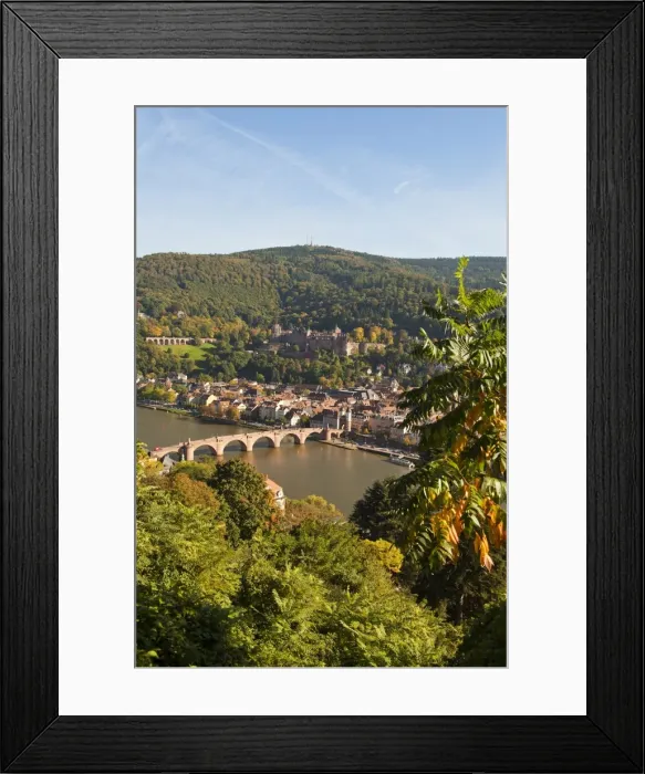 Framed Print : View of the Alte Brucke (Old Bridge), Neckar River Heidelberg Castle and Old Town from the Philosophenweg, Heidelberg, Baden-Wurttemberg, Germany, Europe Framed Print : View of the Alte Brucke (Old Bridge), Neckar River Heidelberg Castle and Old Town from the Philosophenweg, Heidelberg, Baden-Wurttemberg, Germany, Europe