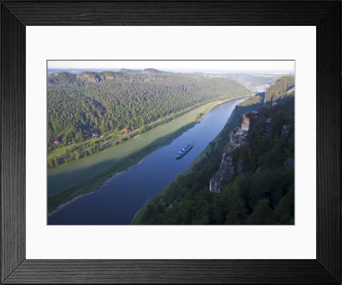 Framed Print : View over the River Elbe in the early morning, Saxon Switzerland, Saxony, Germany, Europe Framed Print : View over the River Elbe in the early morning, Saxon Switzerland, Saxony, Germany, Europe