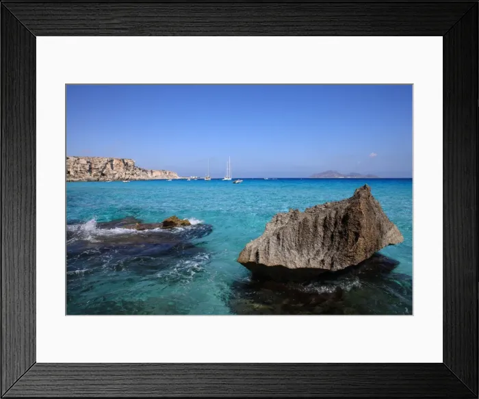 Framed Print : Cala Rossa, Trapani, Favignana Island, Sicily, Italy, Mediterranean, Europe