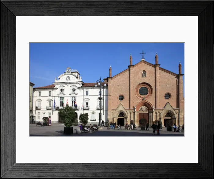 Framed Print : Town Hall and Collegiata in Piazza San Secondo, Asti, Piedmont, Italy, Europe Framed Print : Town Hall and Collegiata in Piazza San Secondo, Asti, Piedmont, Italy, Europe