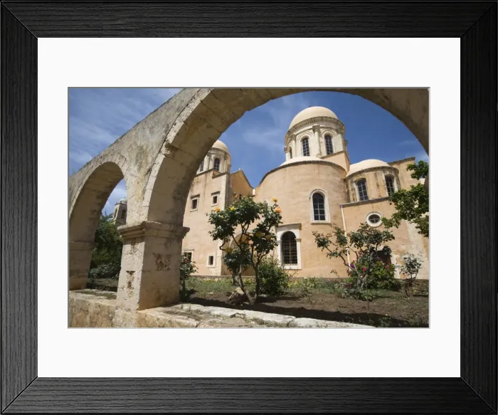 Framed Print : Church inside the monastery complex, Agia Triada Monastery (Moni Zangarolo), Akrotiri Peninsula, Chania region, Crete, Greek Islands, Greece, Europe