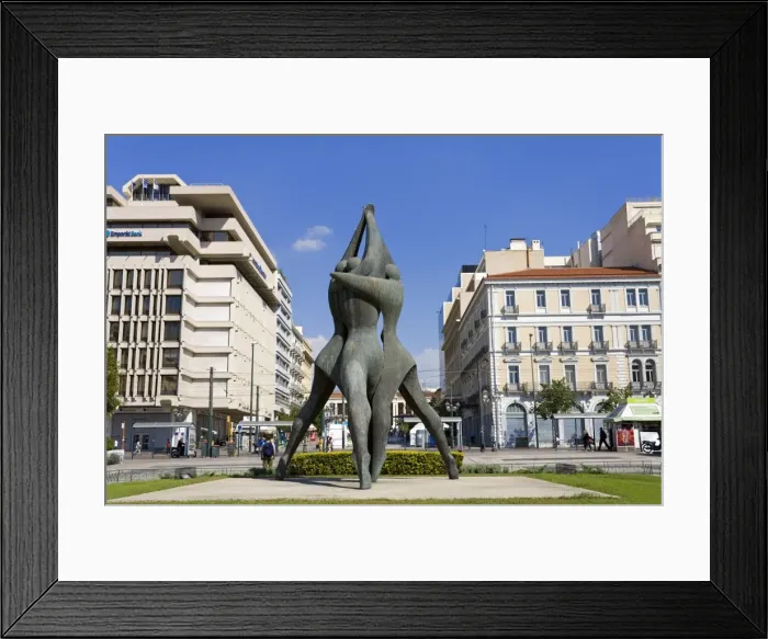 Framed Print : Sculpture in Klafthmonos Square, Athens, Greece, Europe Framed Print : Sculpture in Klafthmonos Square, Athens, Greece, Europe