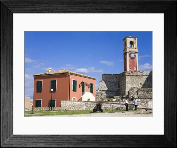 Framed Print : Clock tower in the Old Fortress, Corfu, Ionian Islands, Greek Islands, Greece, Europe Framed Print : Clock tower in the Old Fortress, Corfu, Ionian Islands, Greek Islands, Greece, Europe