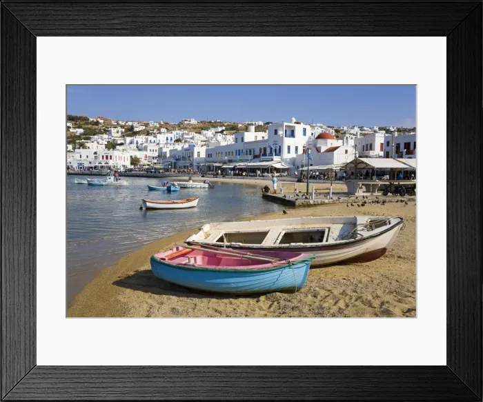 Framed Print : Fishing boats in Mykonos Town, Island of Mykonos, Cyclades, Greek Islands, Greece, Europe Framed Print : Fishing boats in Mykonos Town, Island of Mykonos, Cyclades, Greek Islands, Greece, Europe